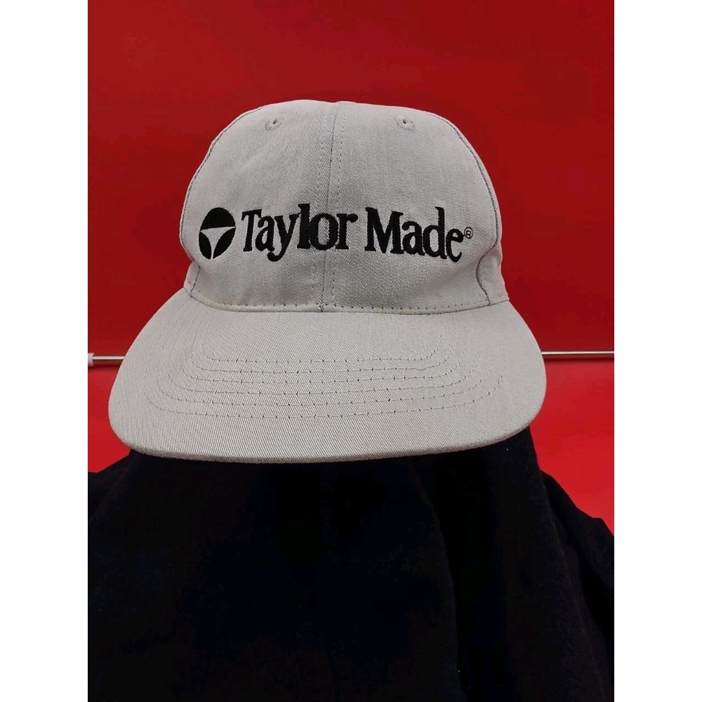 Taylor Made Golf Hat Cap Adult Strapback Adjustable Light Gray Performance